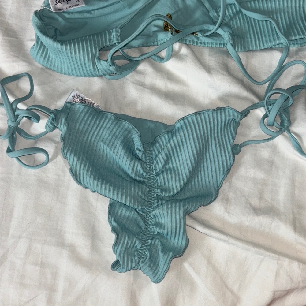 Luli Fama blue Ribbed Bikini Set XS - Picture 6 of 7